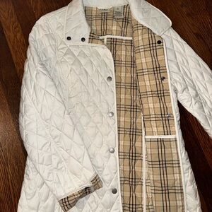 LL Bean white quilted jacket